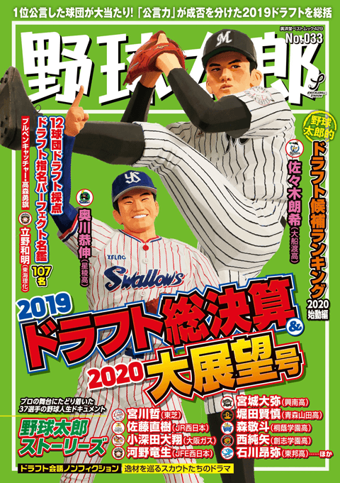 『野球太郎No.033 2019ドラフト総決算＆2020大展望号』表紙